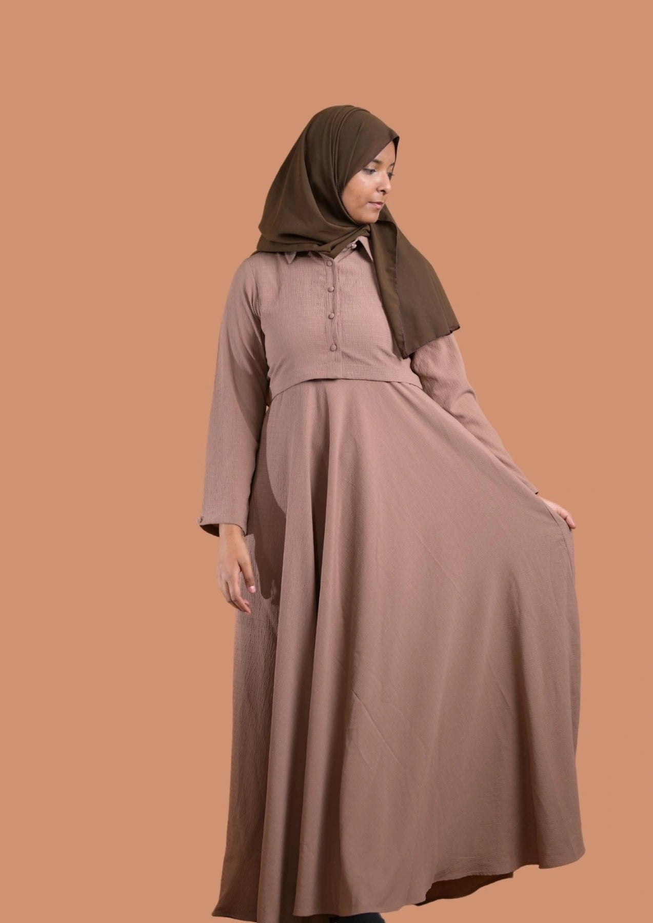 Beige Jacket Type Abaya