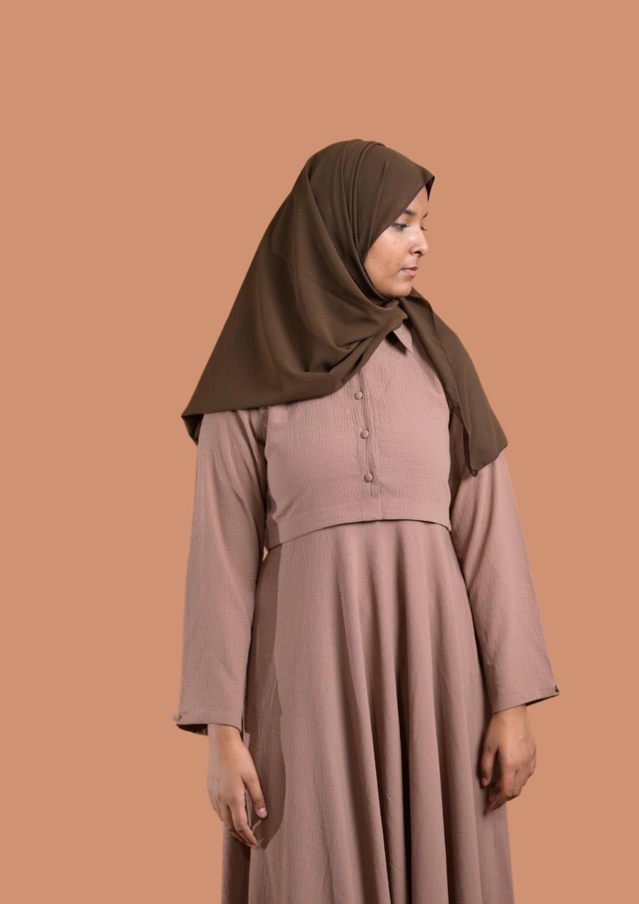 Beige Jacket Type Abaya