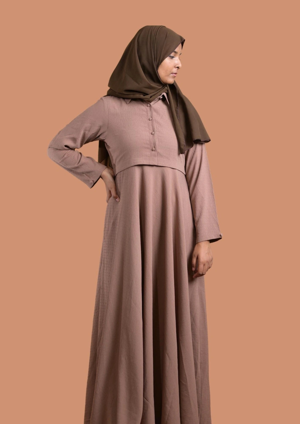 Beige Jacket Type Abaya