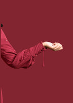 baraqah female red color modest fashion abaya for girls 