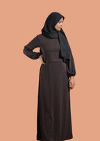 baraqah female coffee brown color modest fashion abaya for girls 