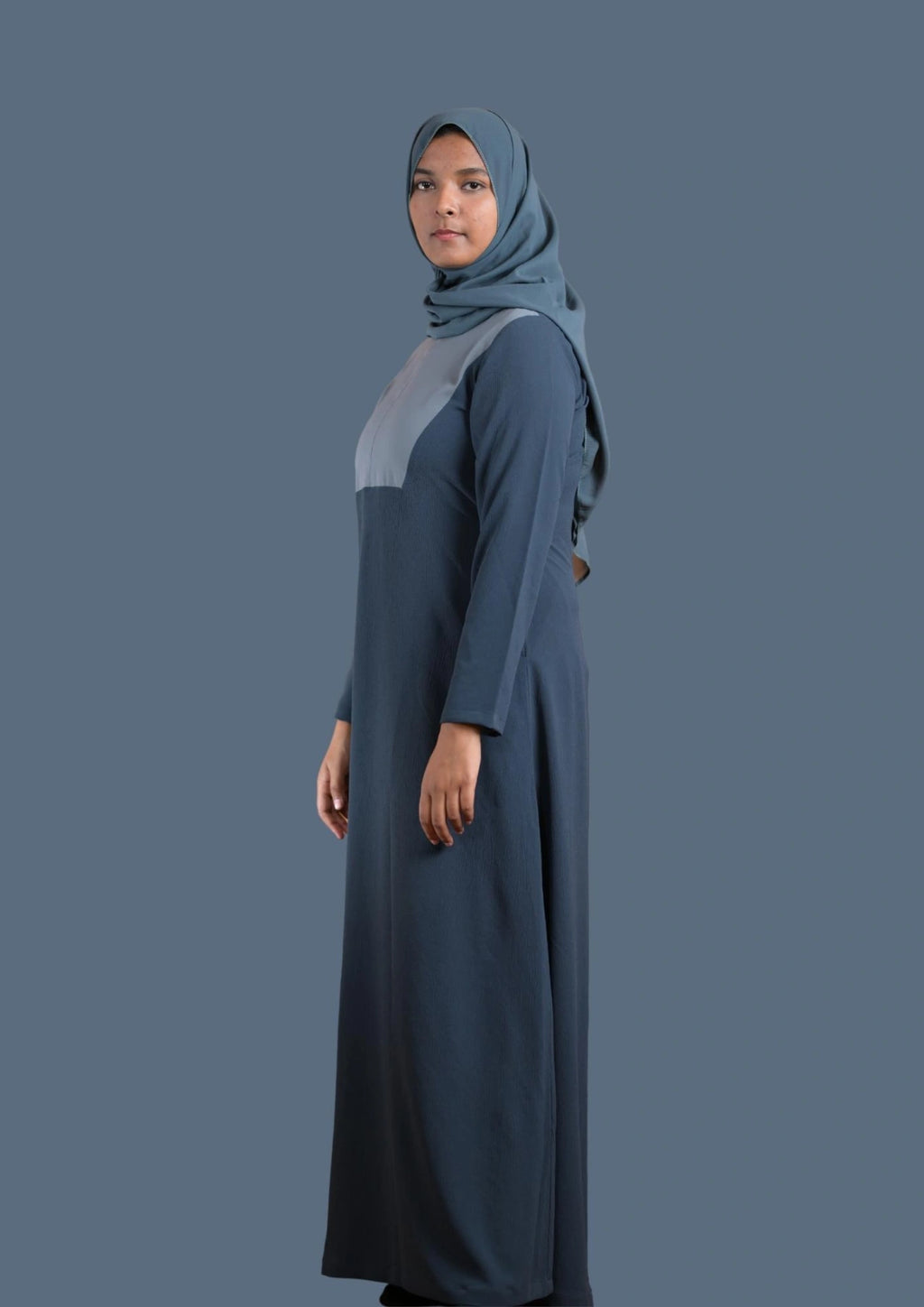 baraqah female blue color modest fashion abaya for women 