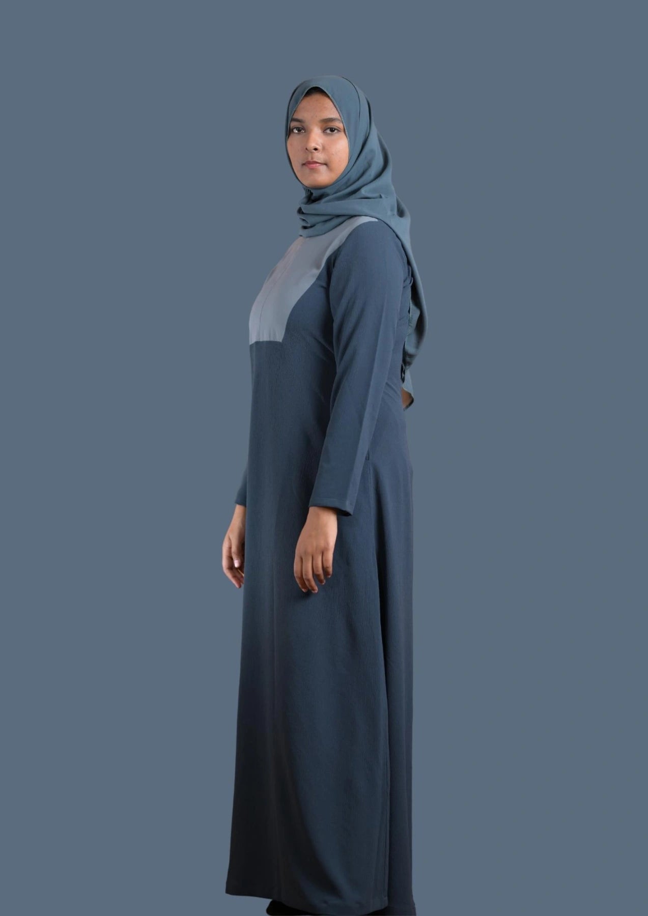 baraqah female blue color modest fashion abaya for women 