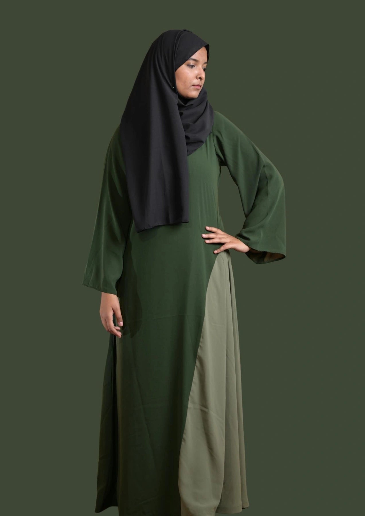 Olive & Dead Mint Abaya