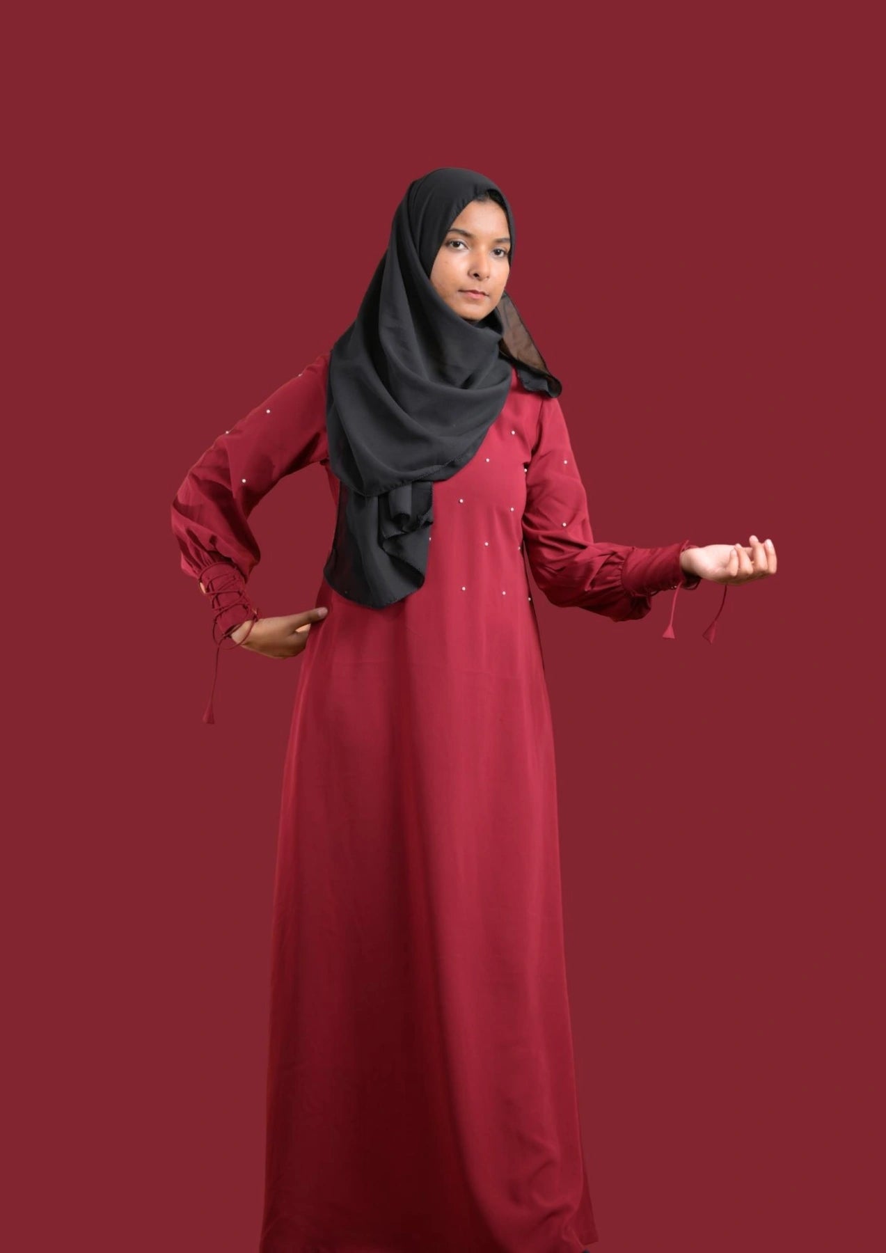 Maroon Color Abaya