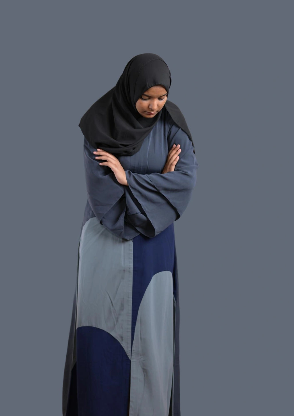 baraqah female blue color modest fashion abaya for women 