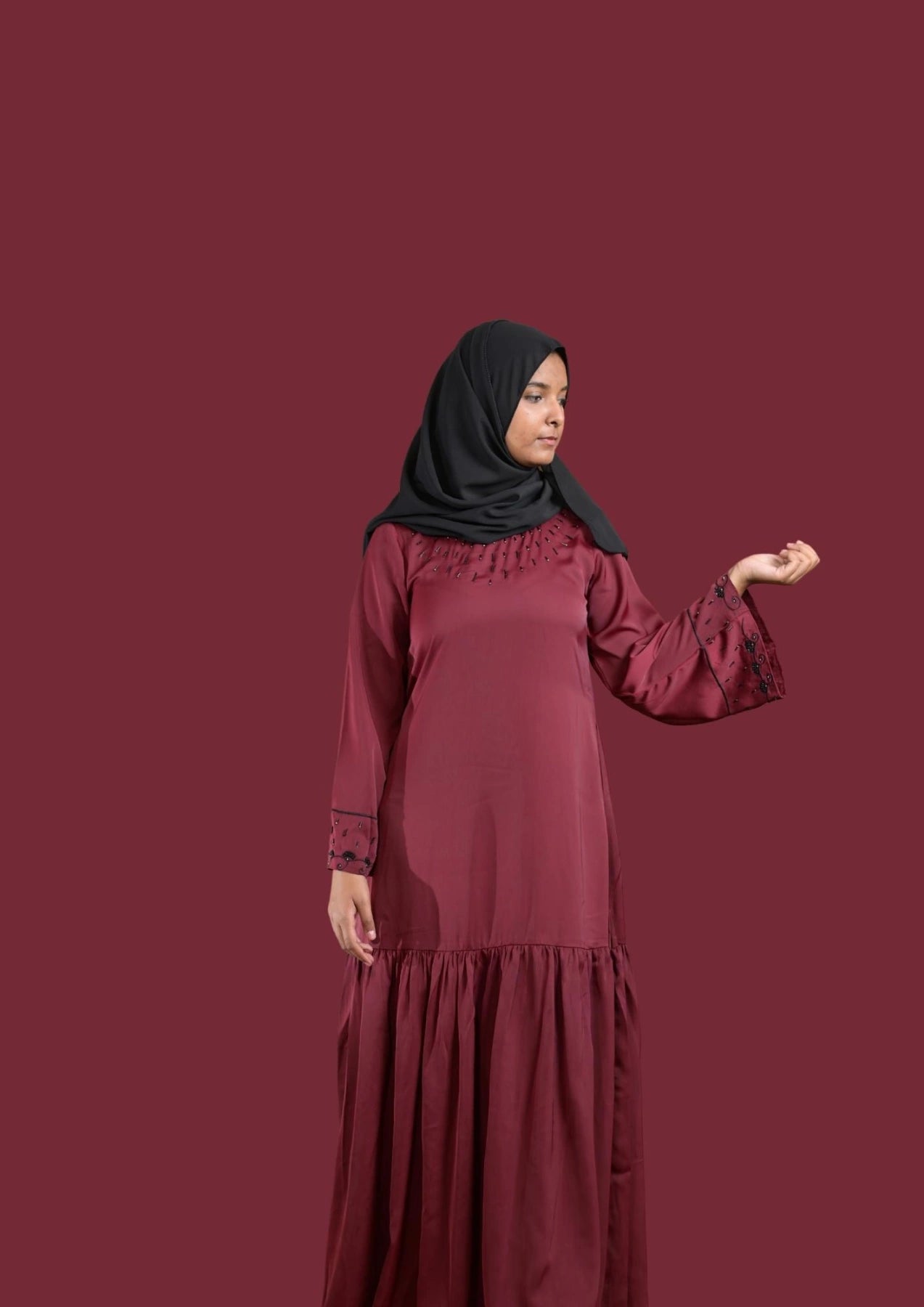 Maroon Color Abaya