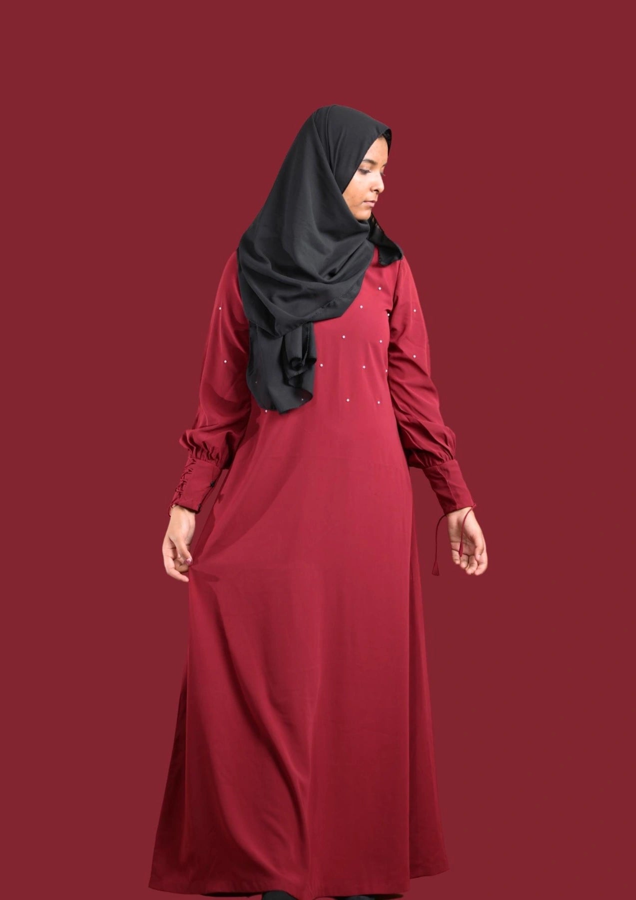 Maroon Color Abaya