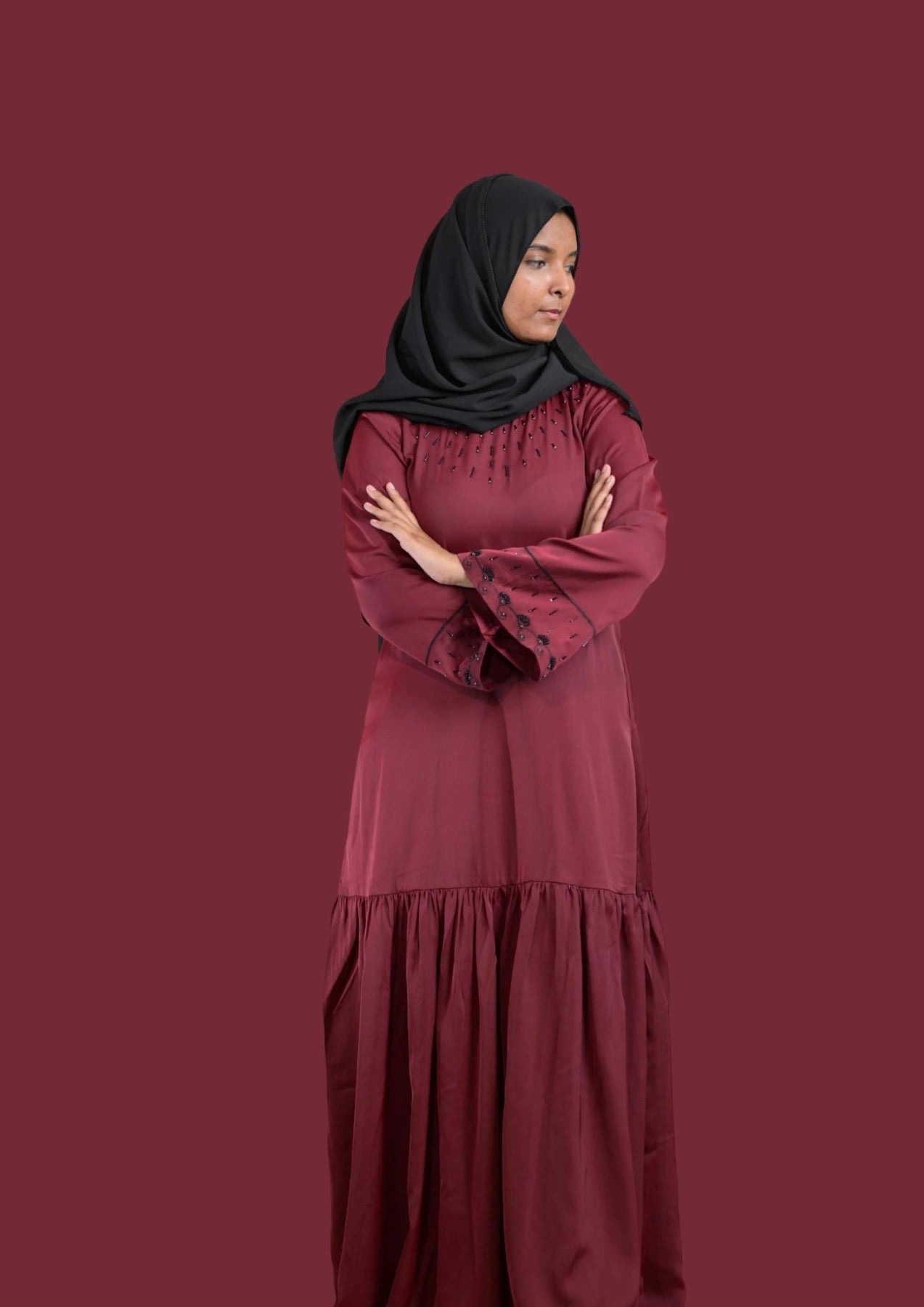 Maroon Color Abaya