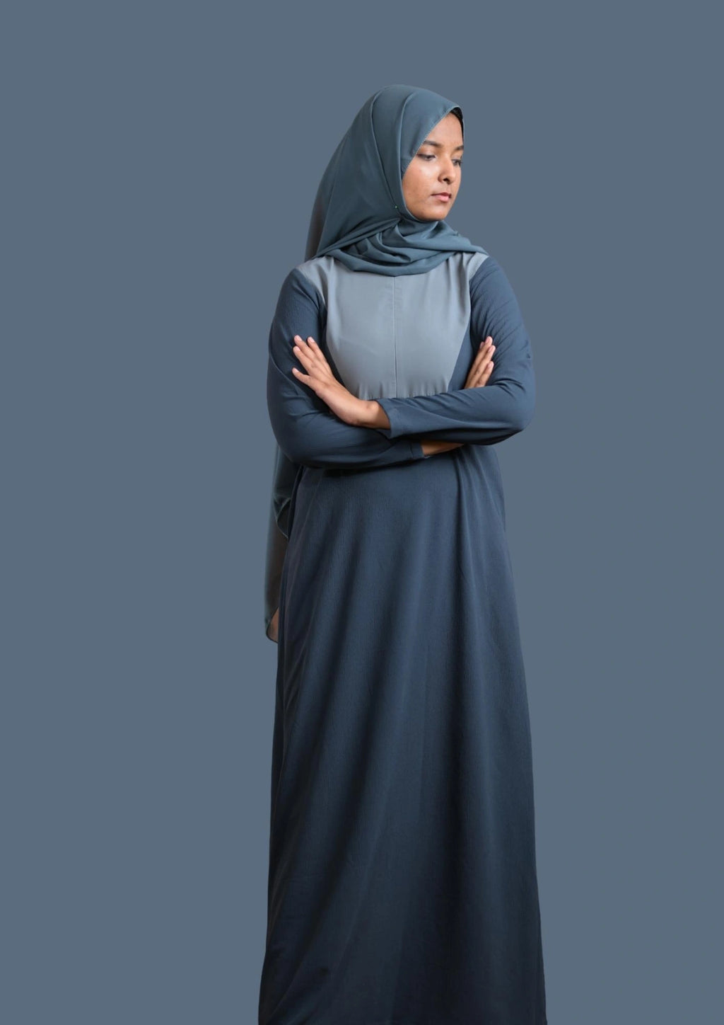 baraqah female blue color modest fashion abaya for women 