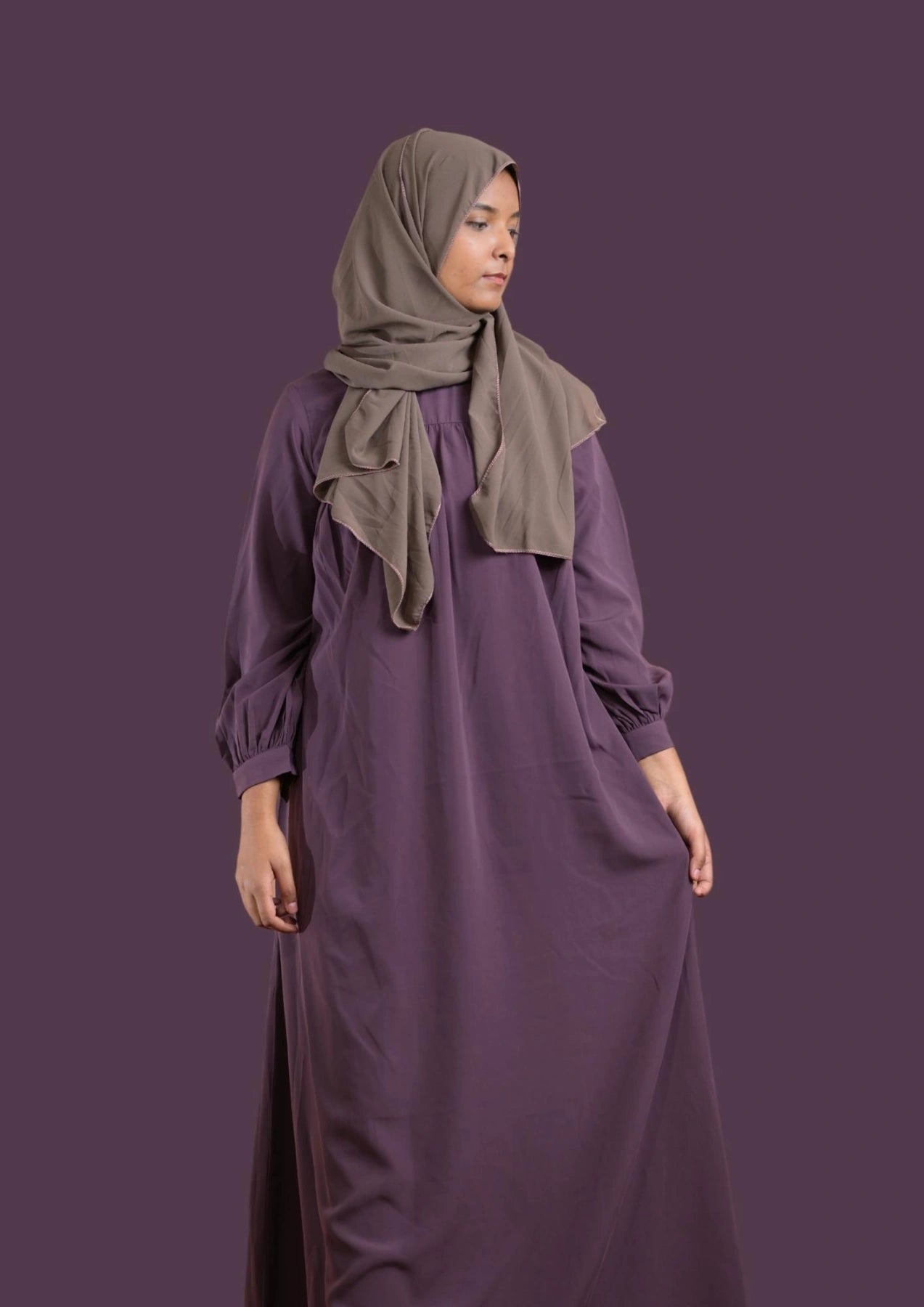 Imperial Purple Color Abaya