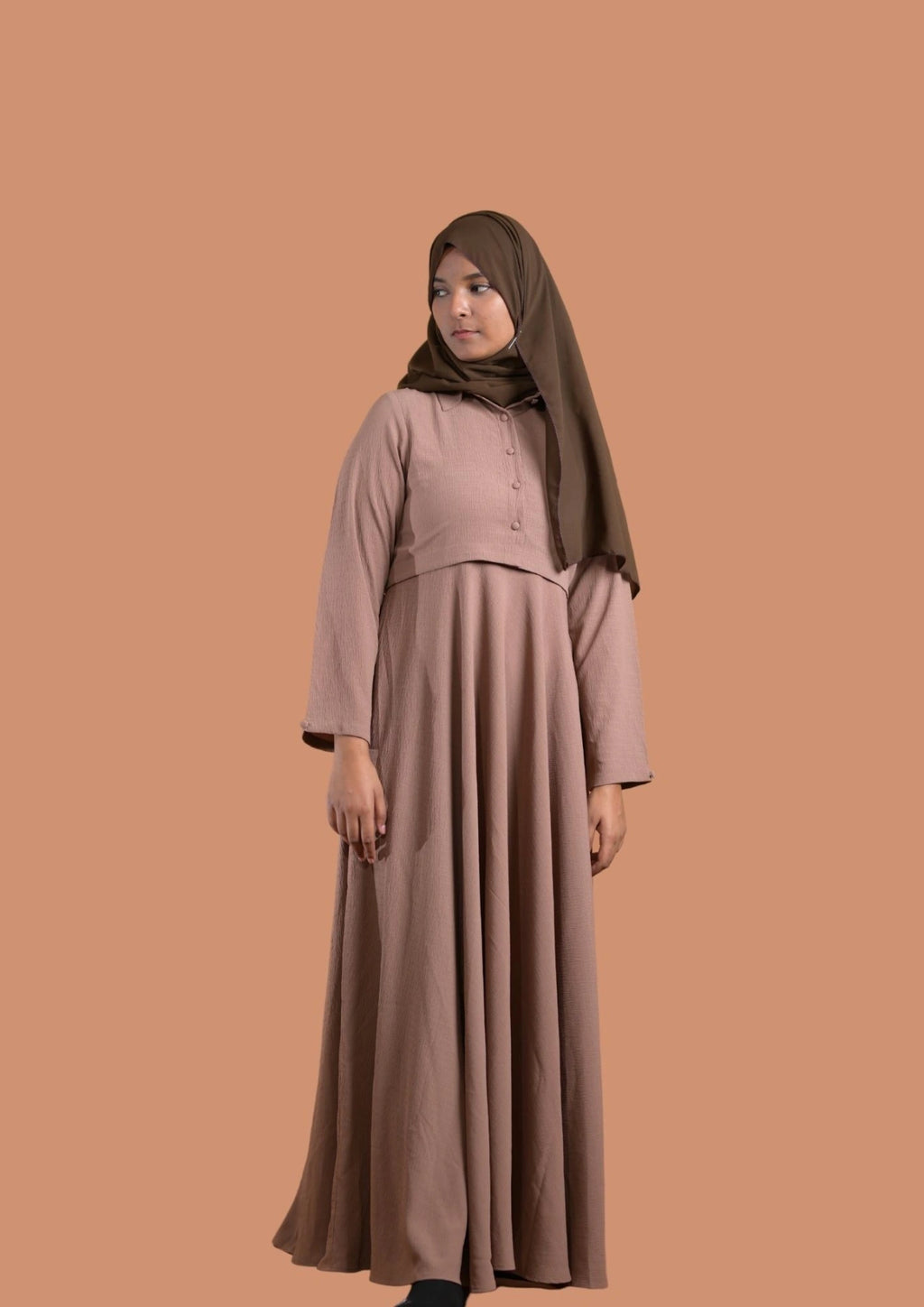 Beige Jacket Type Abaya