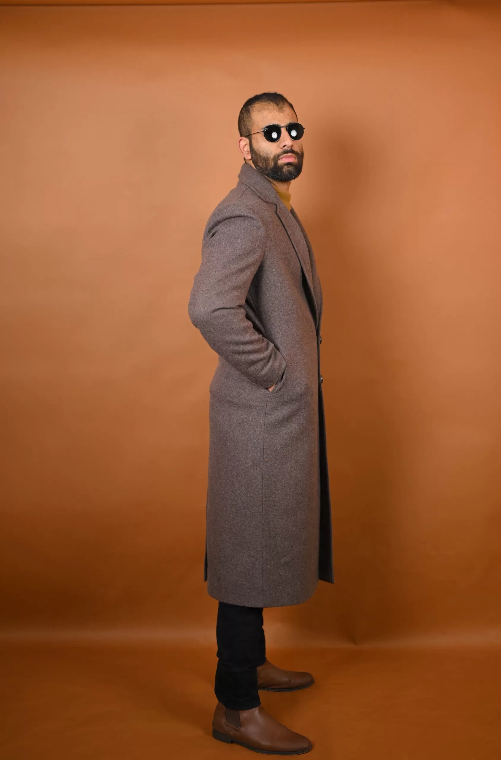 baraqah ash grey winter overcoat for men