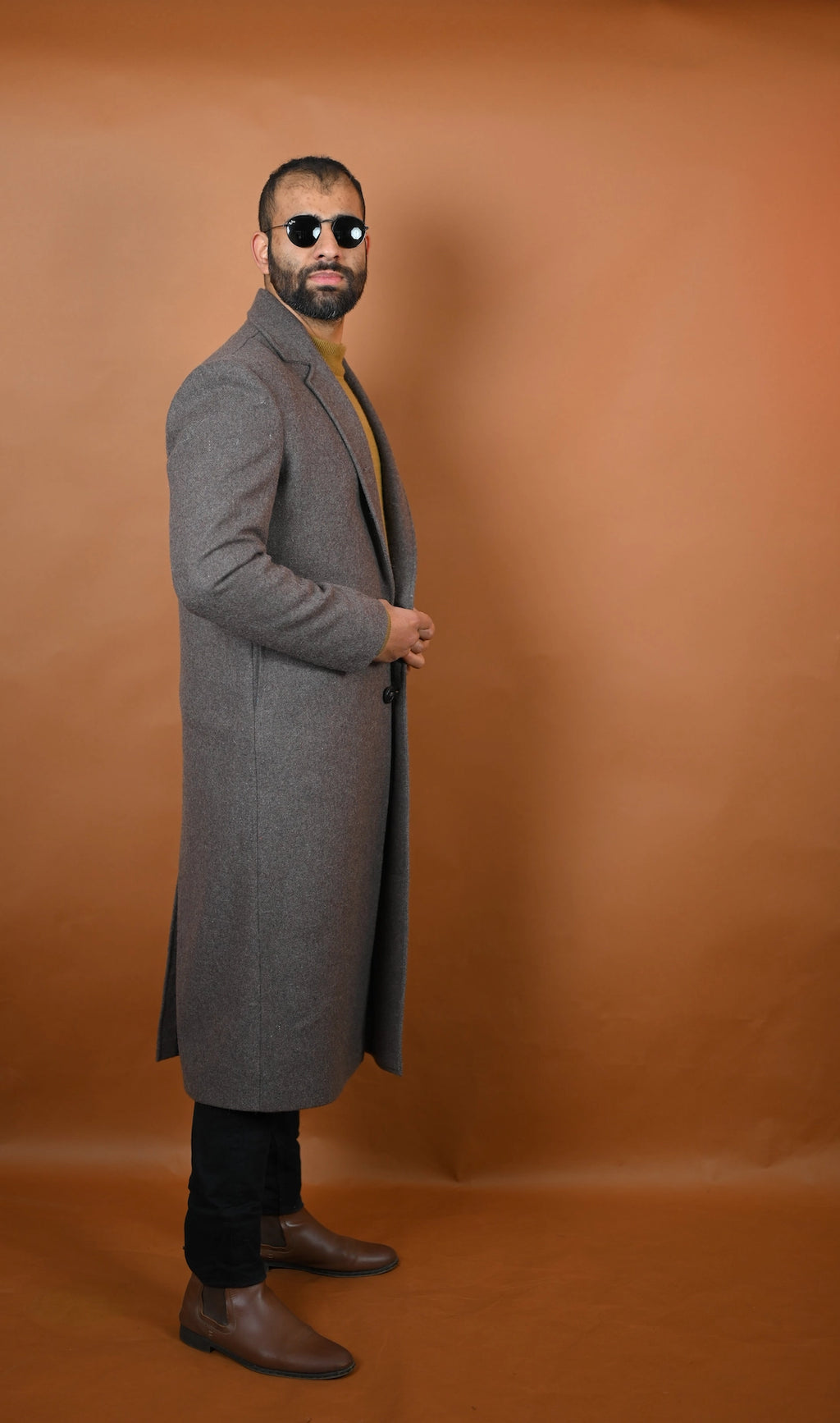 baraqah ash grey winter overcoat for men