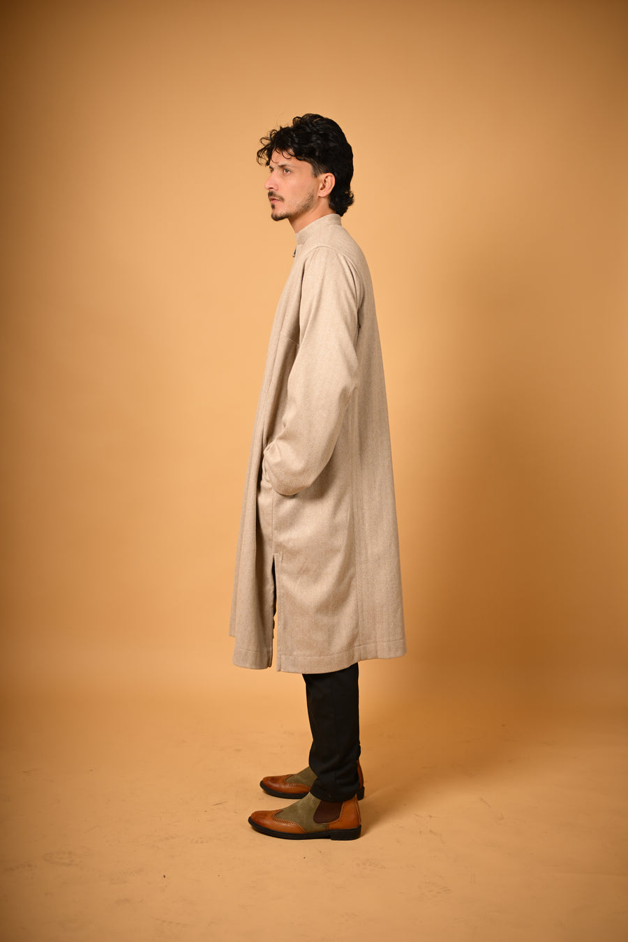 Beige Herringbone Pheran