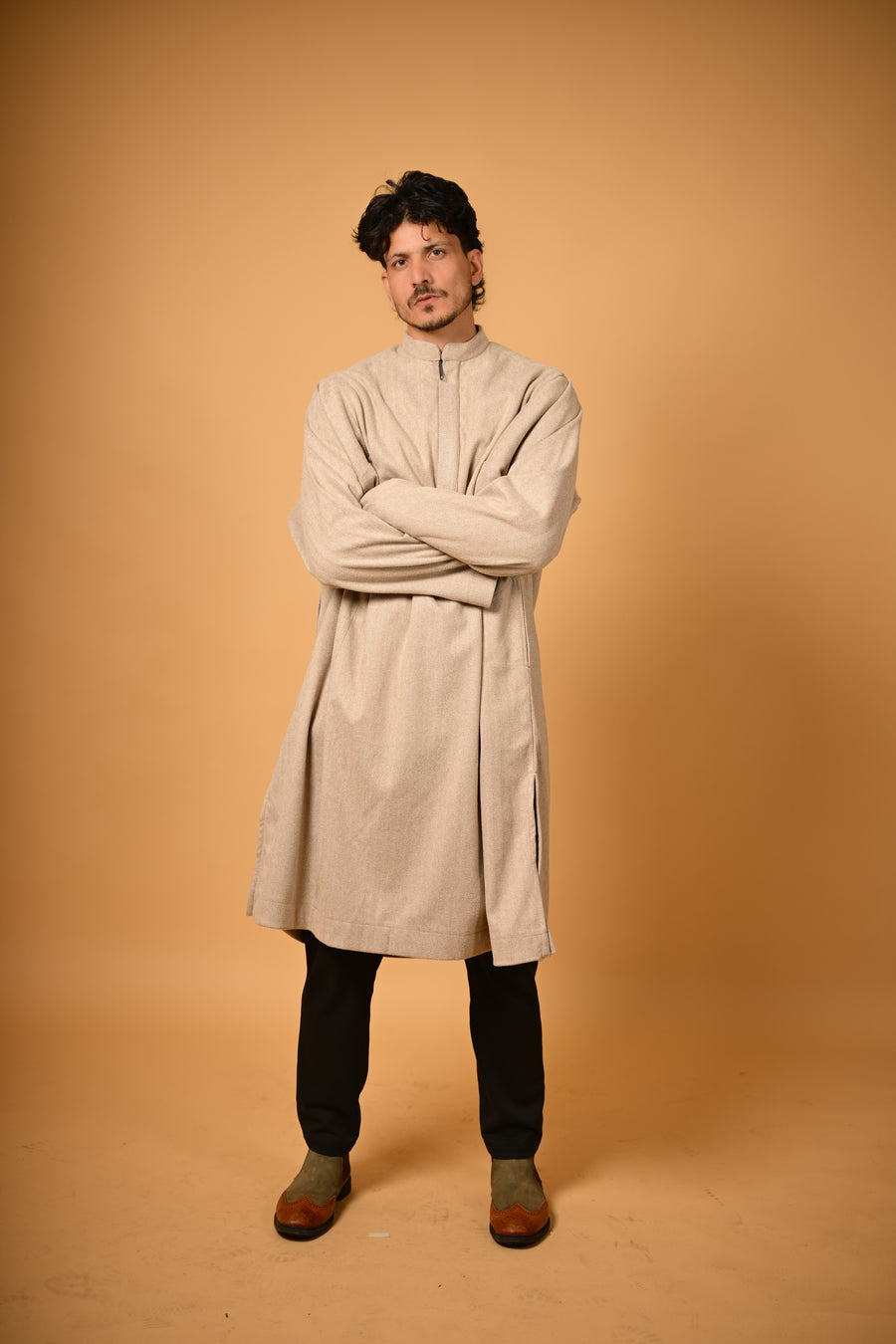 Beige Herringbone Pheran