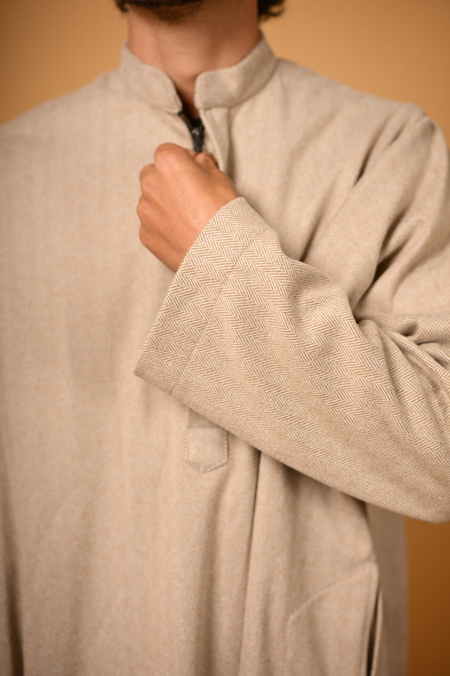 Beige Herringbone Pheran