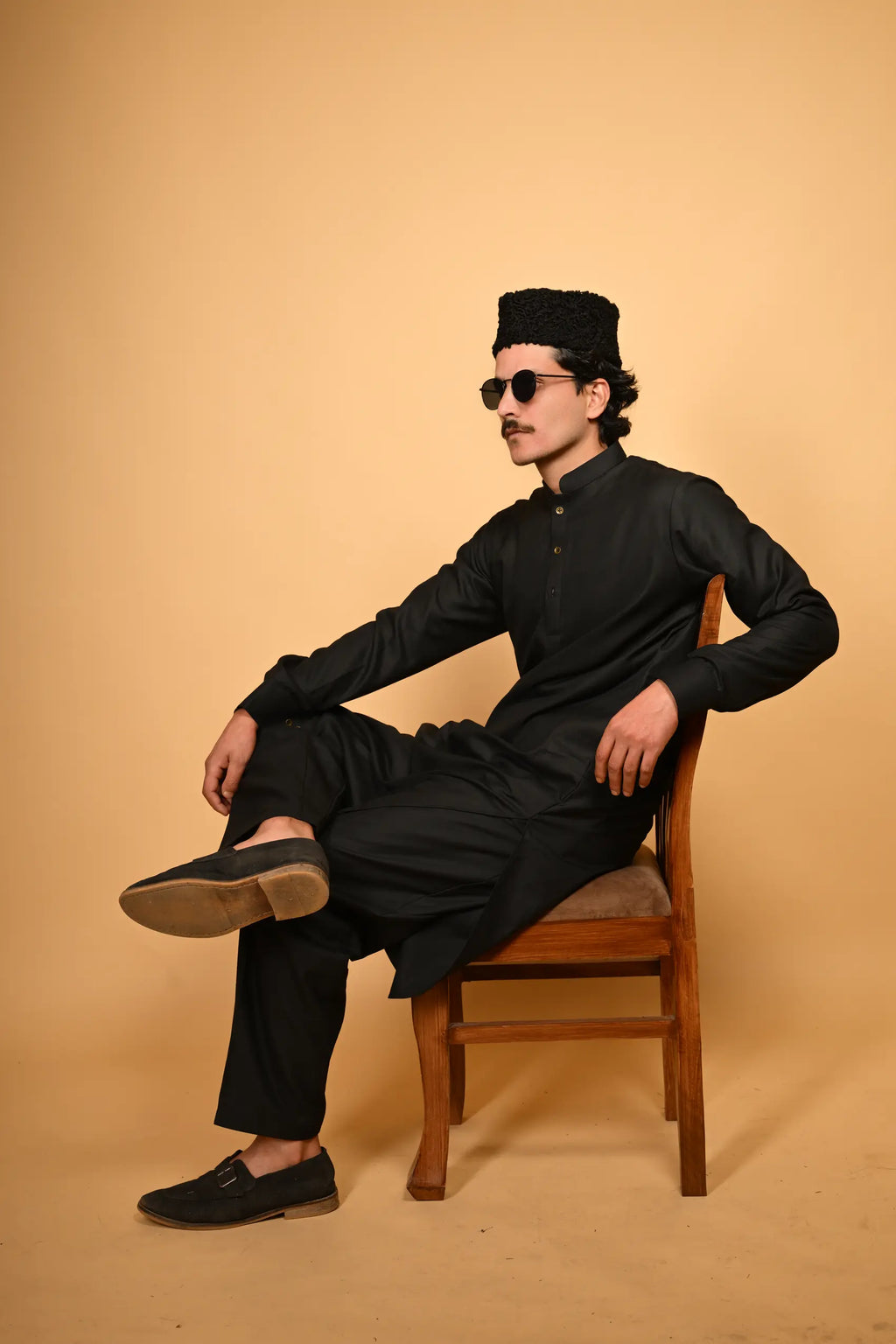 black pathan kameez shalwaar for men 