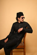 black pathan kameez shalwaar for men 