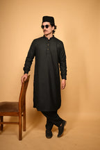 black pathan kameez shalwaar for men 