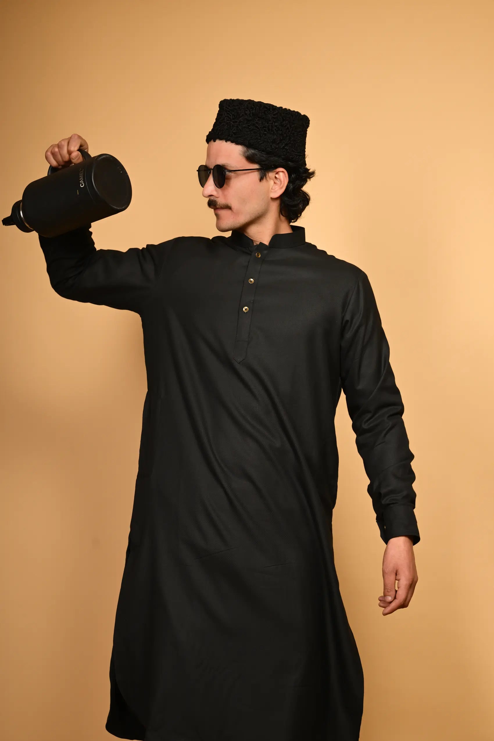 black pathan kameez shalwaar for men 