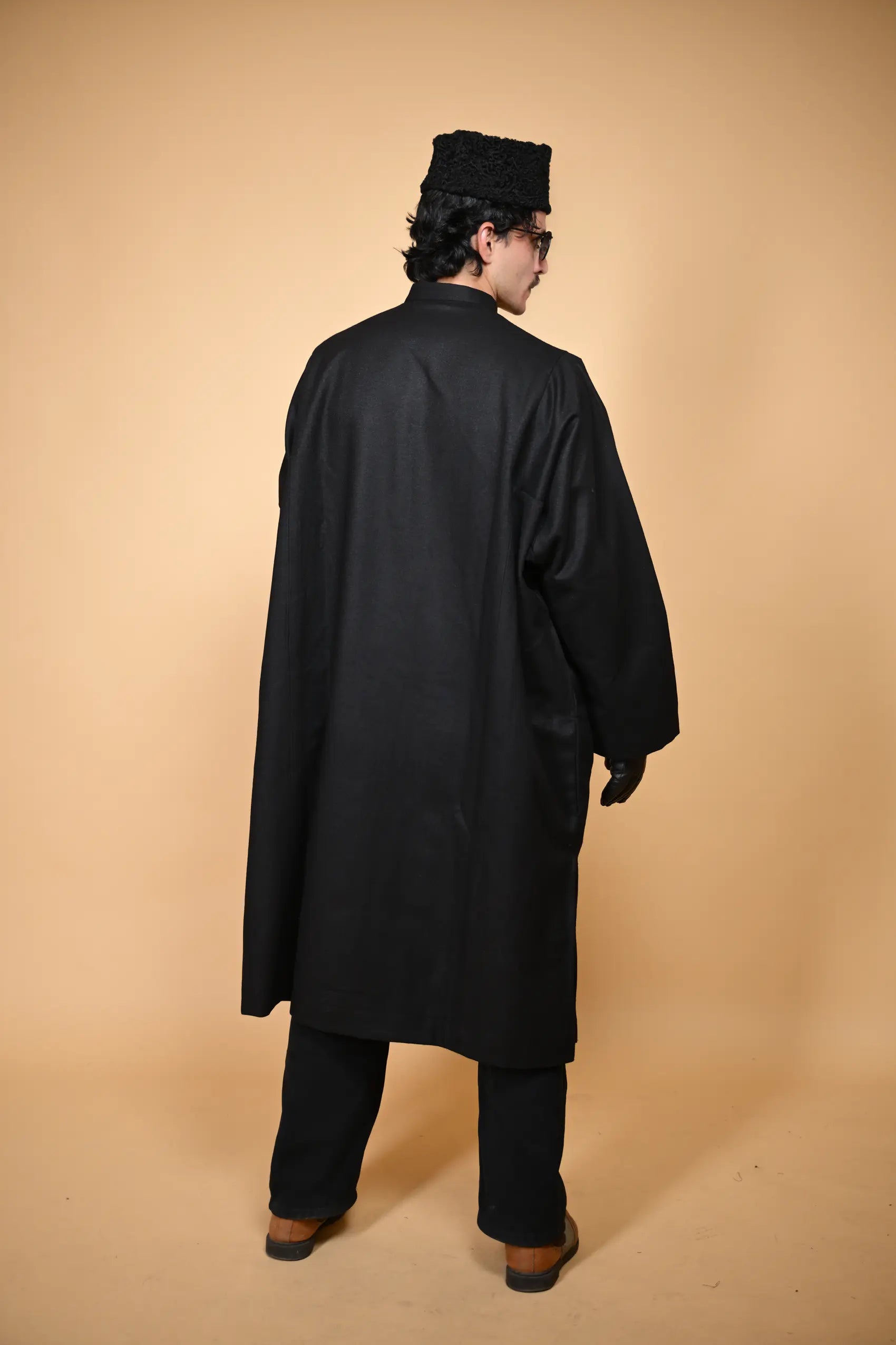 baraqah black tweed men pheran 