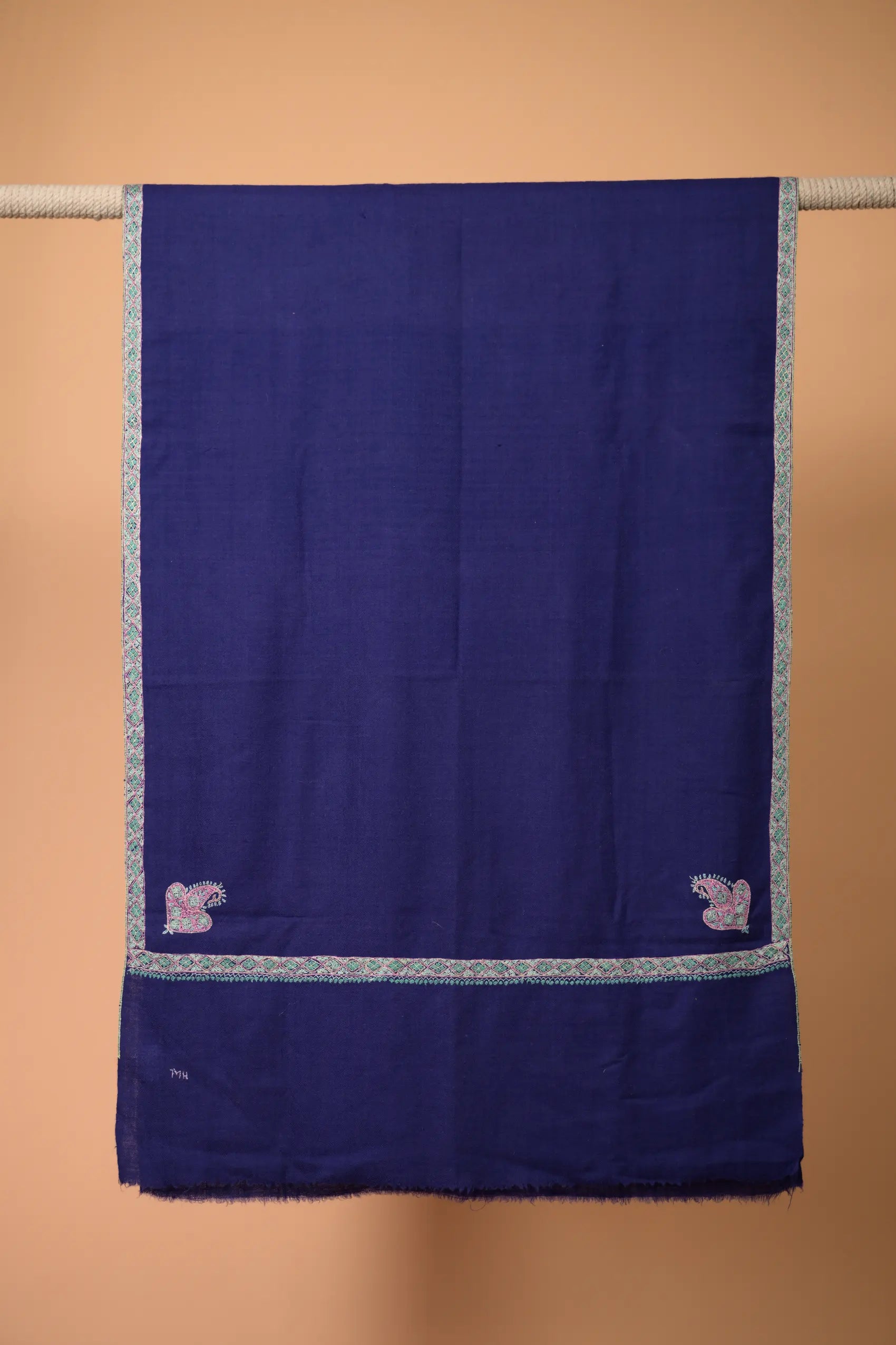 baraqah pure pashmina blue color shawl for female
