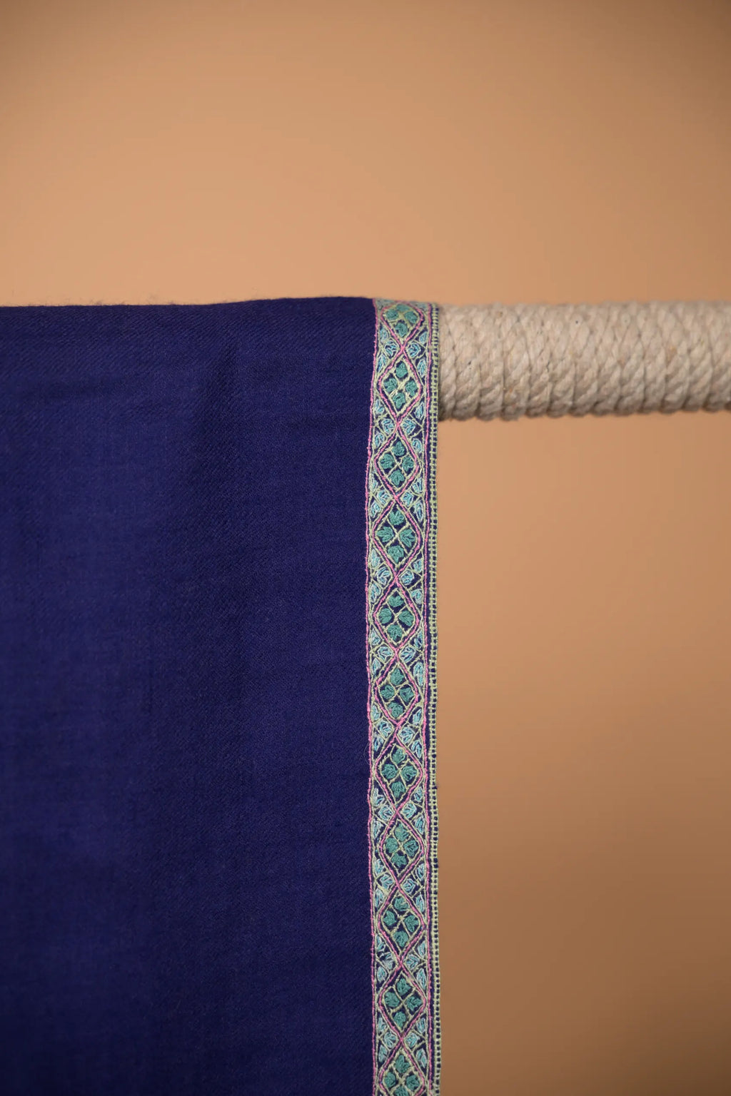 baraqah pure pashmina blue color shawl for female