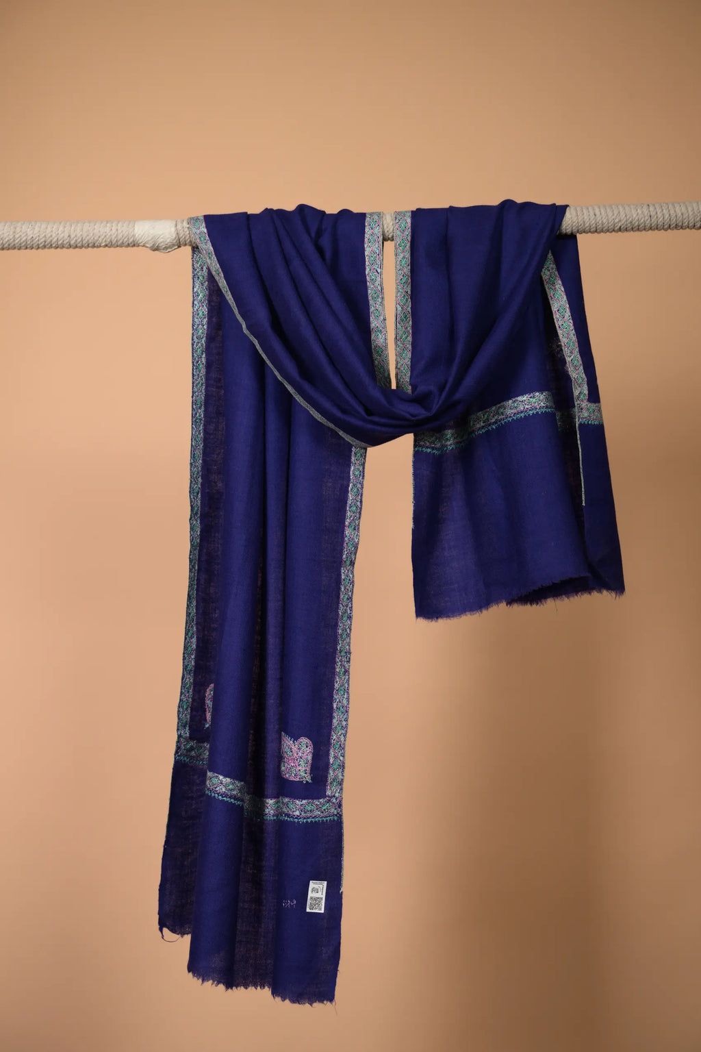 baraqah pure pashmina blue color shawl for female