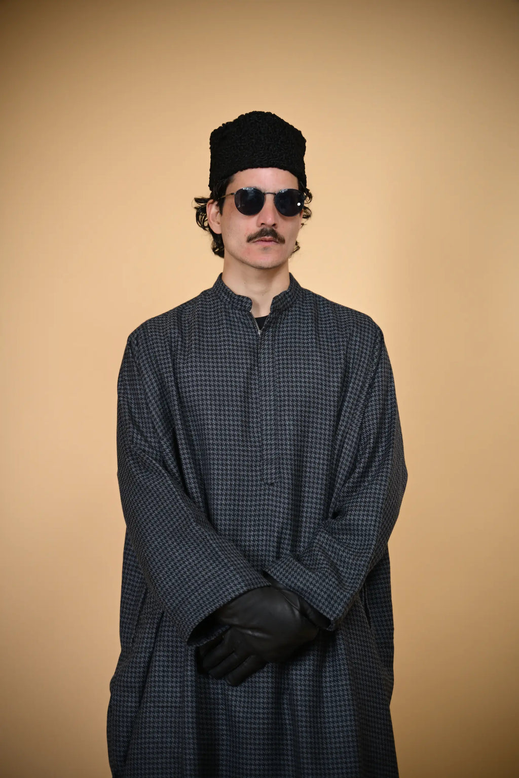 baraqah blue houndstooth winter pheran 