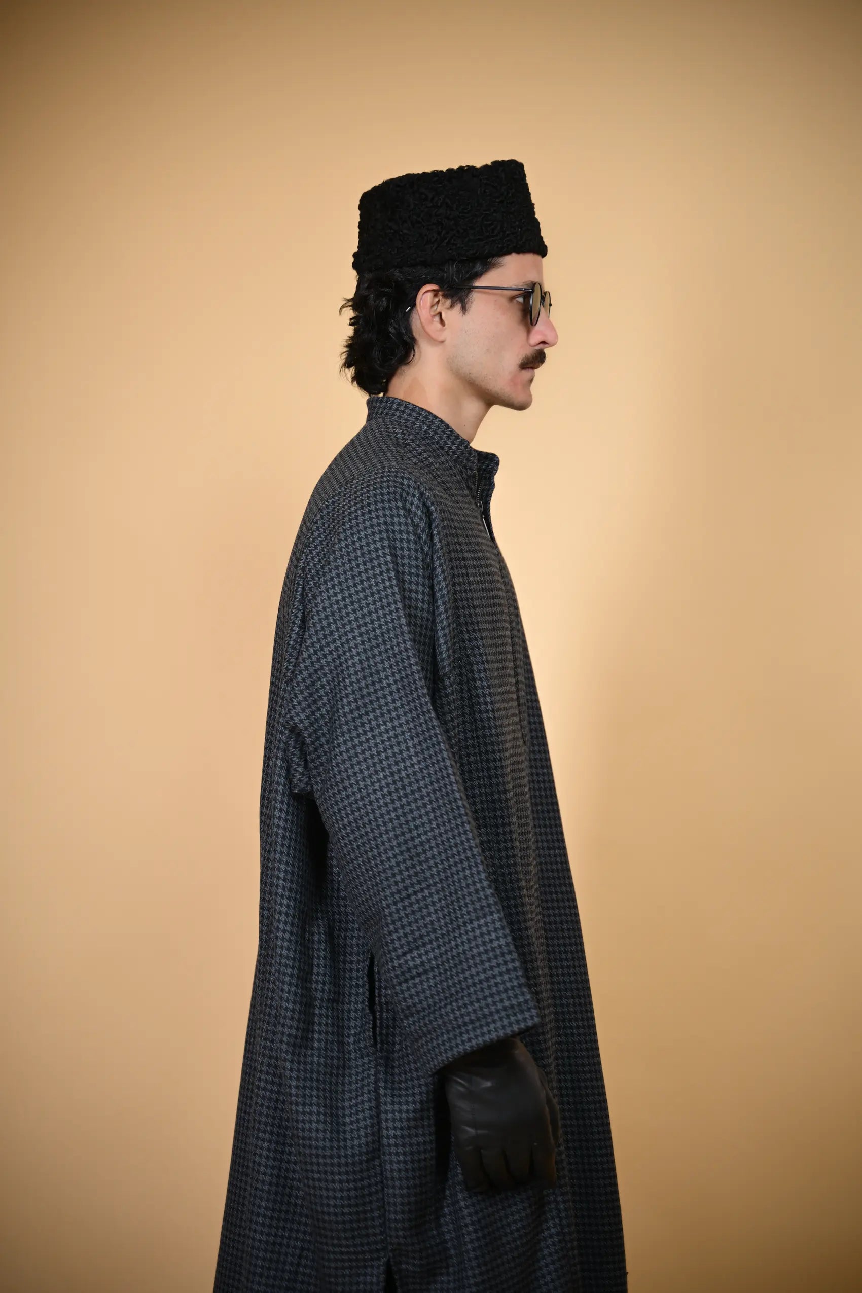 baraqah blue houndstooth winter pheran 