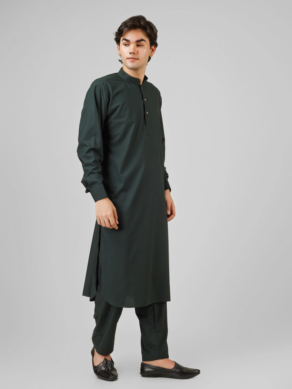 Rasheiq Bottle Green Kameez Shalwar