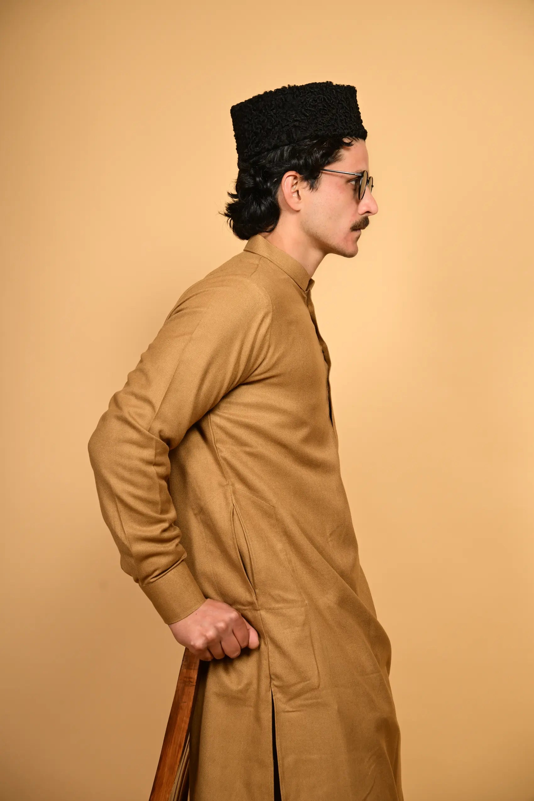 bright beige pathan kameez shalwaar for men 