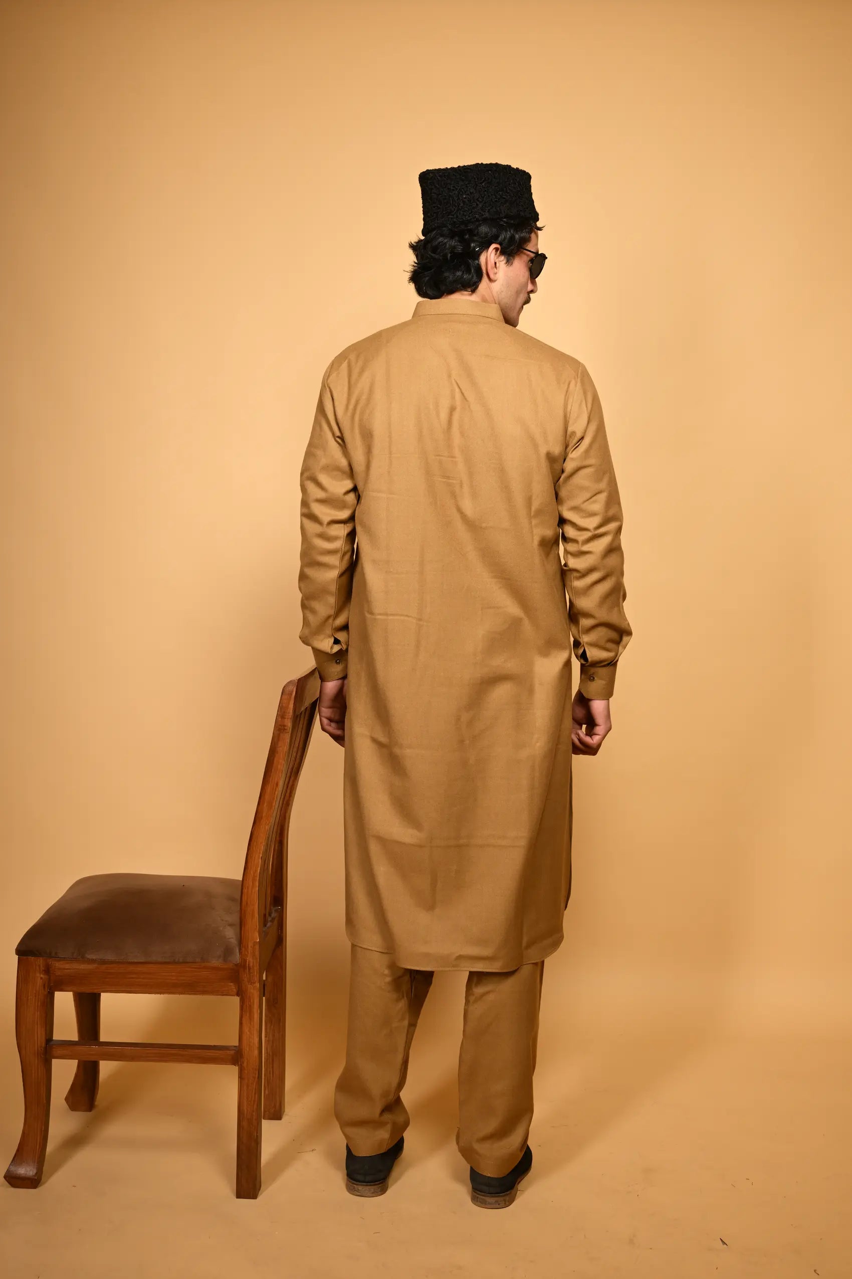 bright beige pathan kameez shalwaar for men 