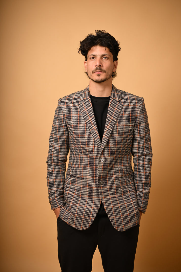 Brown With Black Glen Check Blazer