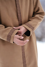 Light Brown Embroidered Closed Overcoat | Not A Pheran