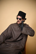 Brown Stone Weave kashmiri traditional Pheran For Men
