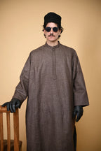 Brown Stone Weave kashmiri traditional Pheran For Men
