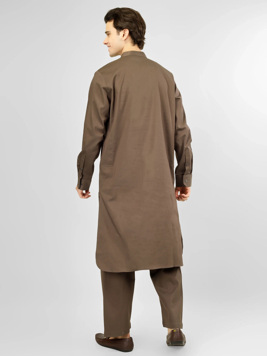 Elara Brown Lycra Cotton Kameez Shalwar