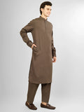 Elara Brown Lycra Cotton Kameez Shalwar