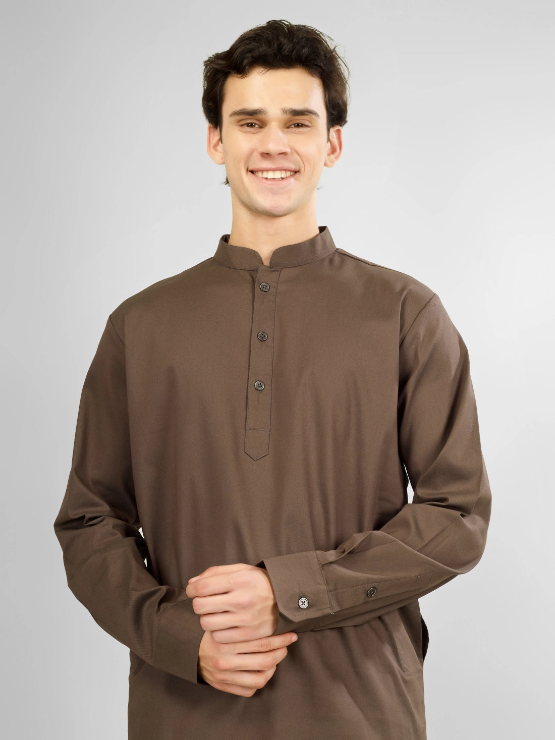 Elara Brown Lycra Cotton Kameez Shalwar
