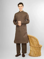 Elara Brown Lycra Cotton Kameez Shalwar