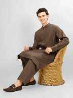 Elara Brown Lycra Cotton Kameez Shalwar