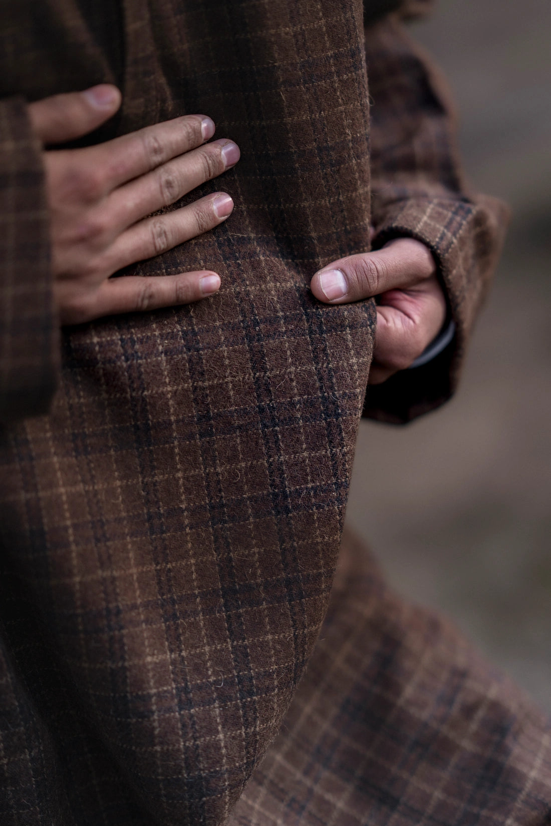 Checkered Rust Brown Pheran