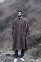 Checkered Rust Brown Pheran