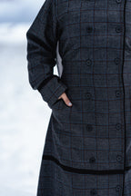 baraqah cobalt checkered winter abaya for women 