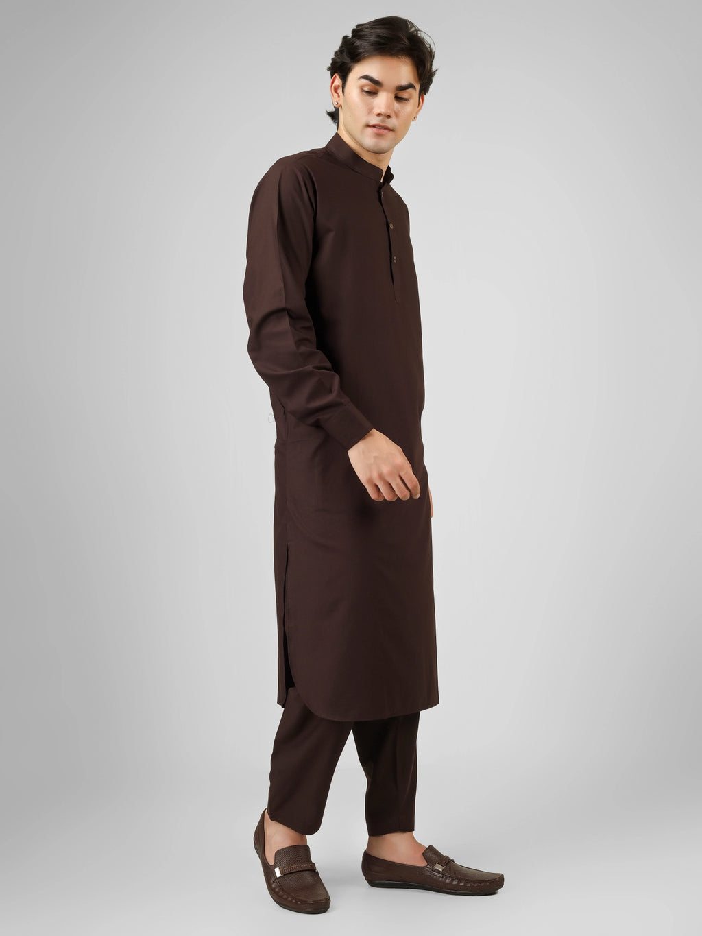 Rasheiq Coffee Brown Kameez Shalwar