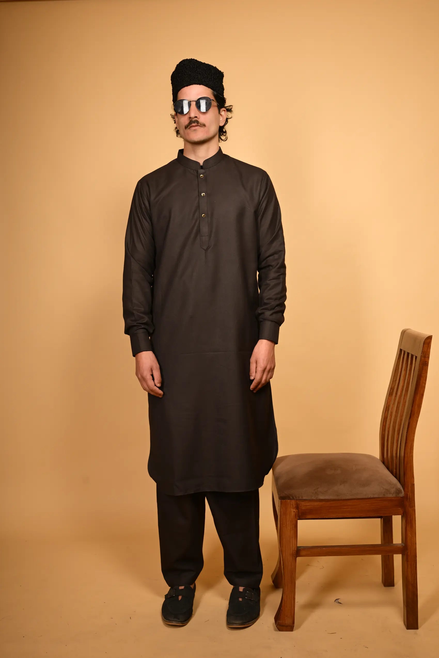coffee brown pre winter tamtadu kameez shalwaar for men 