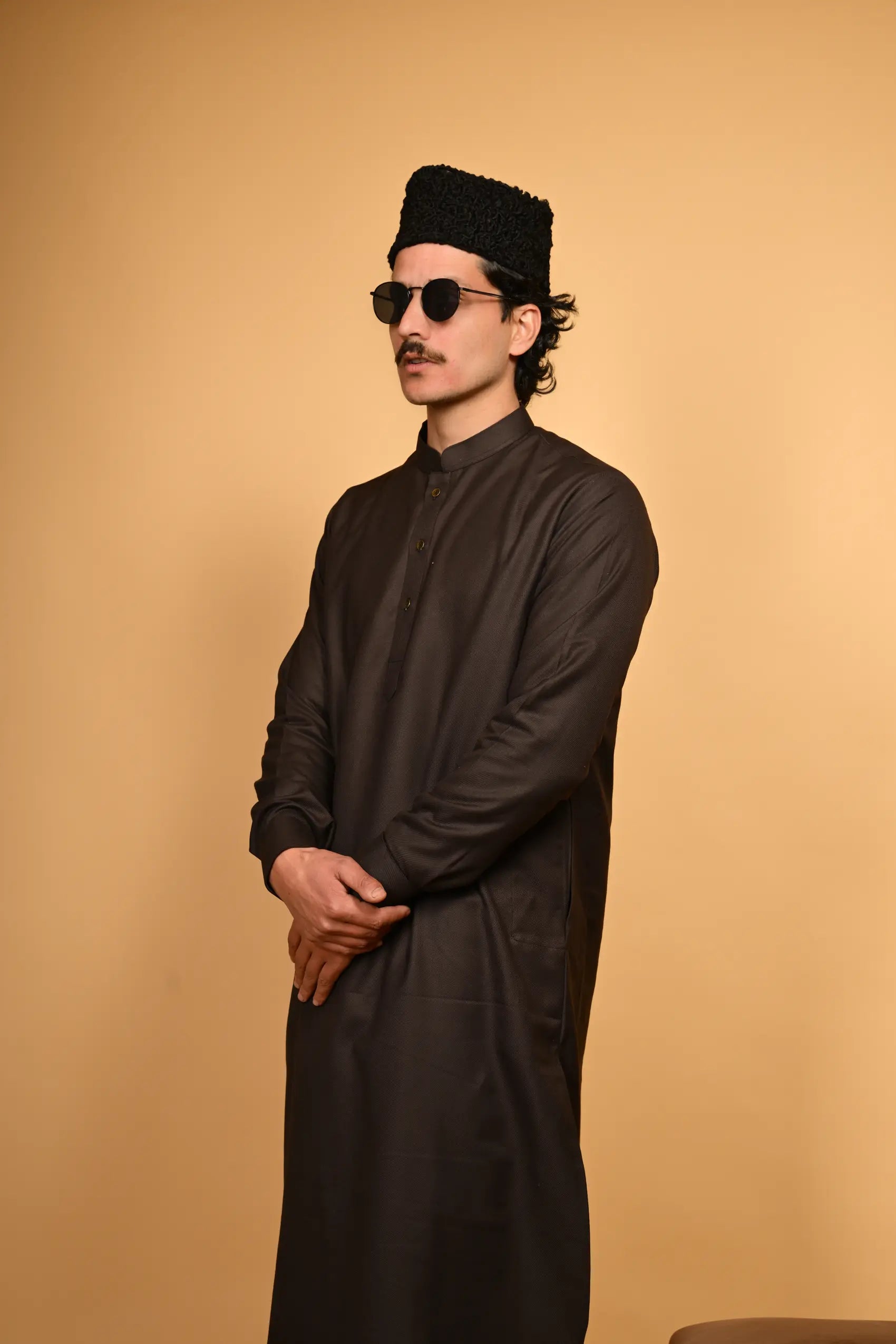 coffee brown pre winter tamtadu kameez shalwaar for men 