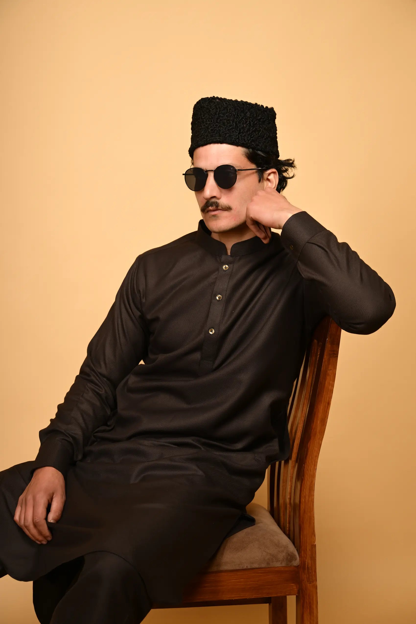 coffee brown pre winter tamtadu kameez shalwaar for men 